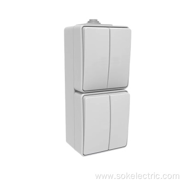 2 Gang Light Switch Surface Mounted Vertical Type